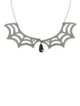 Blackheart Spider Web Collar Necklace, , hi-res