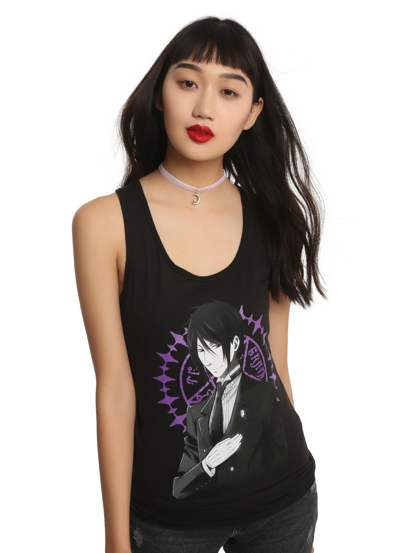 Black Butler Sebastian Faustian Contract Sebastian Girls Tank Top, BLACK, hi-res