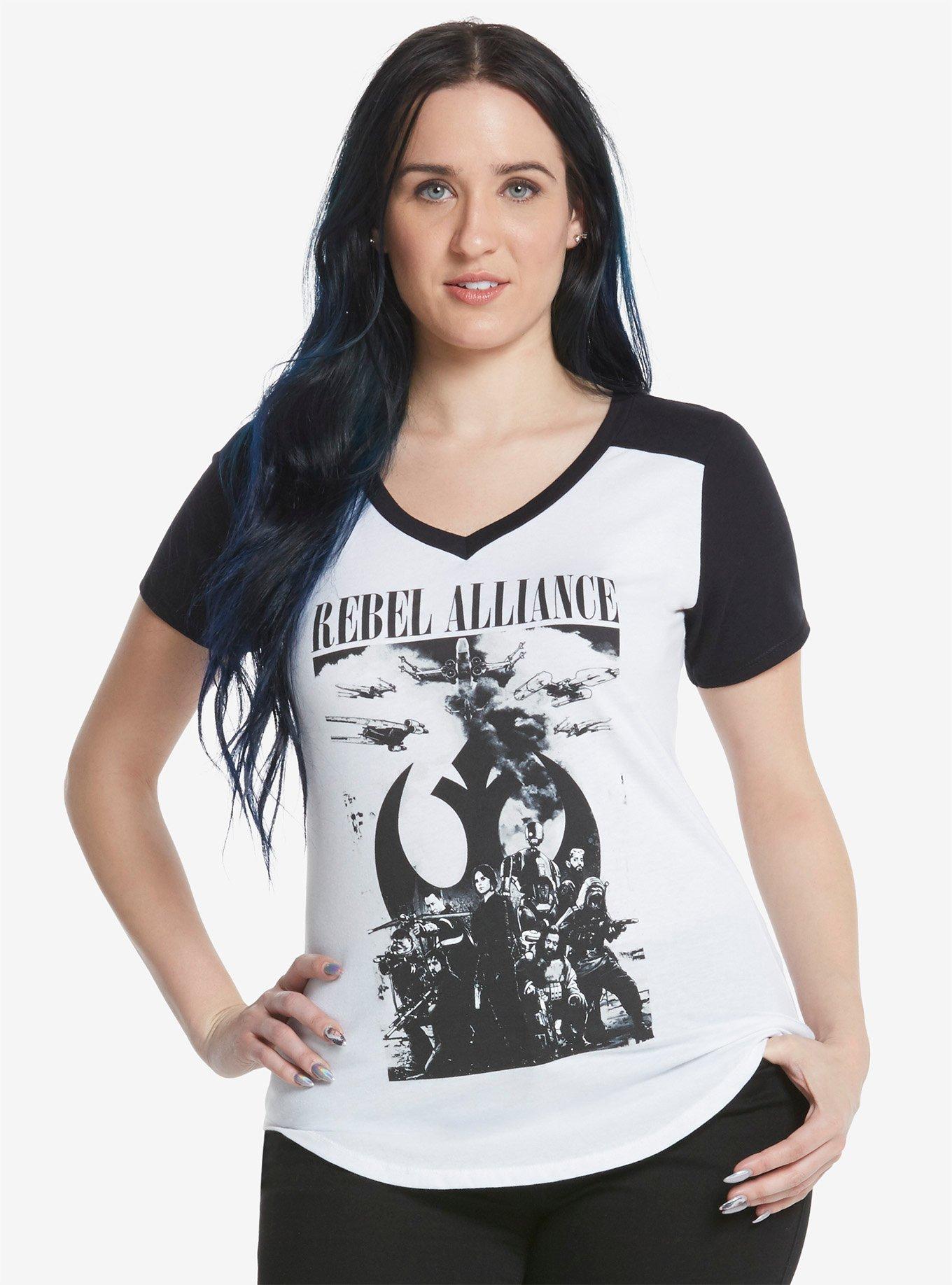 Star Wars Rogue One Rebel Alliance Short-Sleeved Raglan, WHITE, hi-res