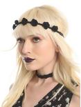 Black Flower Elasticized Headband 3 Pack, , hi-res