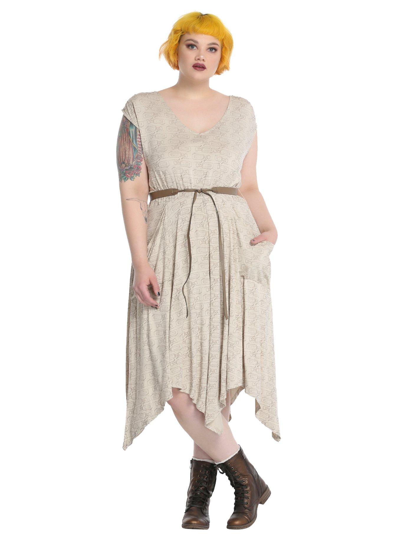 Her Universe Star Wars Rey Dress Plus Size, WHITE, hi-res