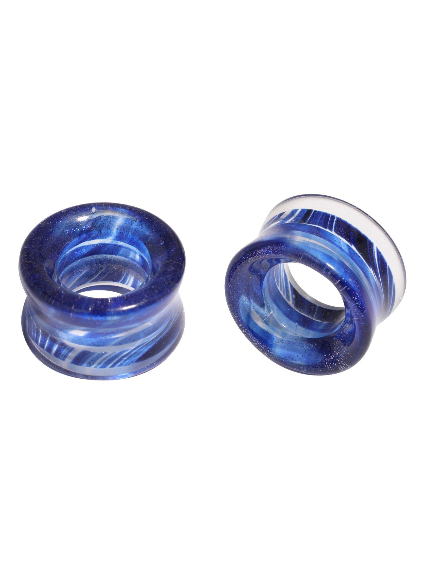 Blue Glass Tunnel Plug 2 Pack Hot Topic