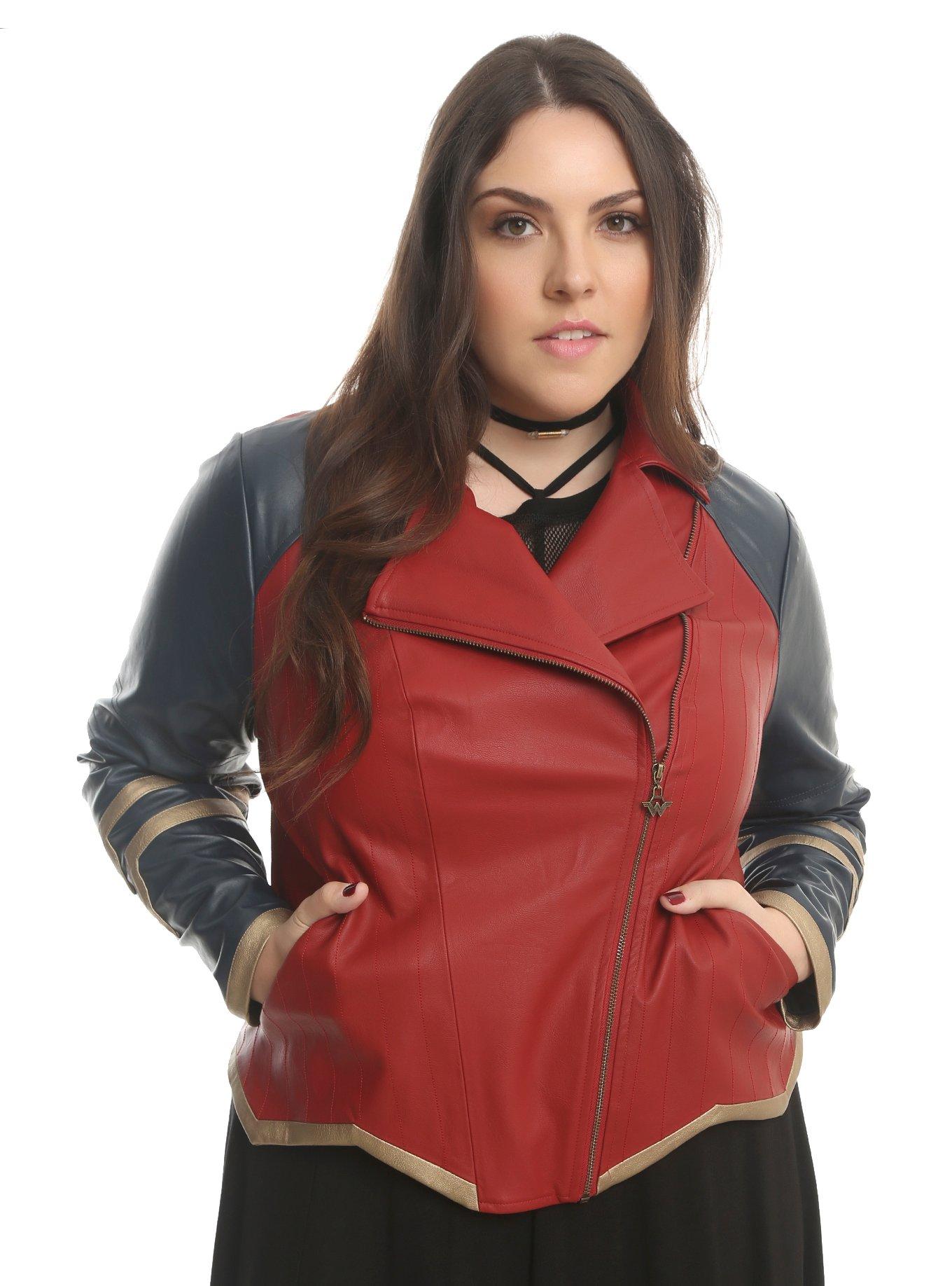 Her Universe Dc Comics Wonder Woman Armor Faux Leather Jacket Plus Size Hot Topic