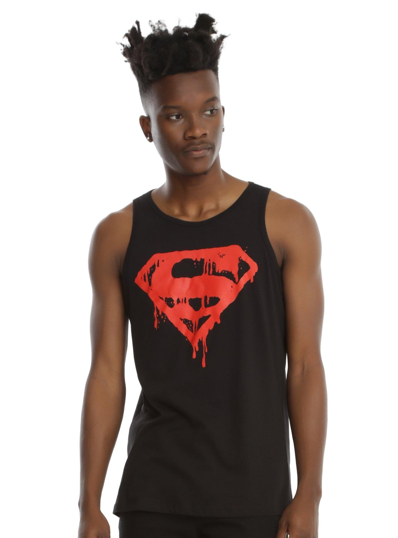 DC Comics Superman Drip Logo Tank Top, BLACK, hi-res