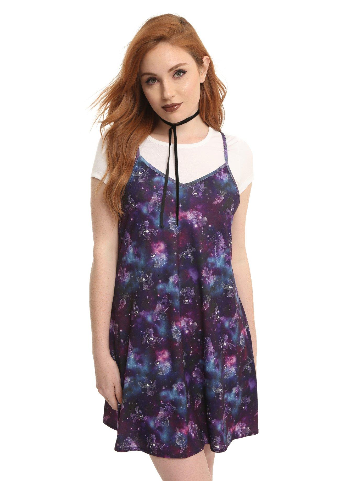 Disney Lilo & Stitch Galaxy Slip Dress, BLUE, hi-res