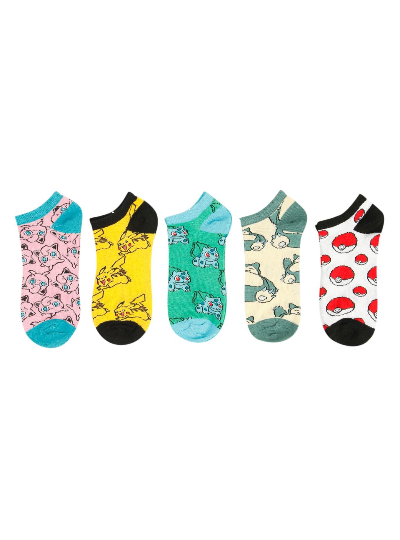 Pokemon Poke Ball Print No-Show Socks 5 Pair | Hot Topic