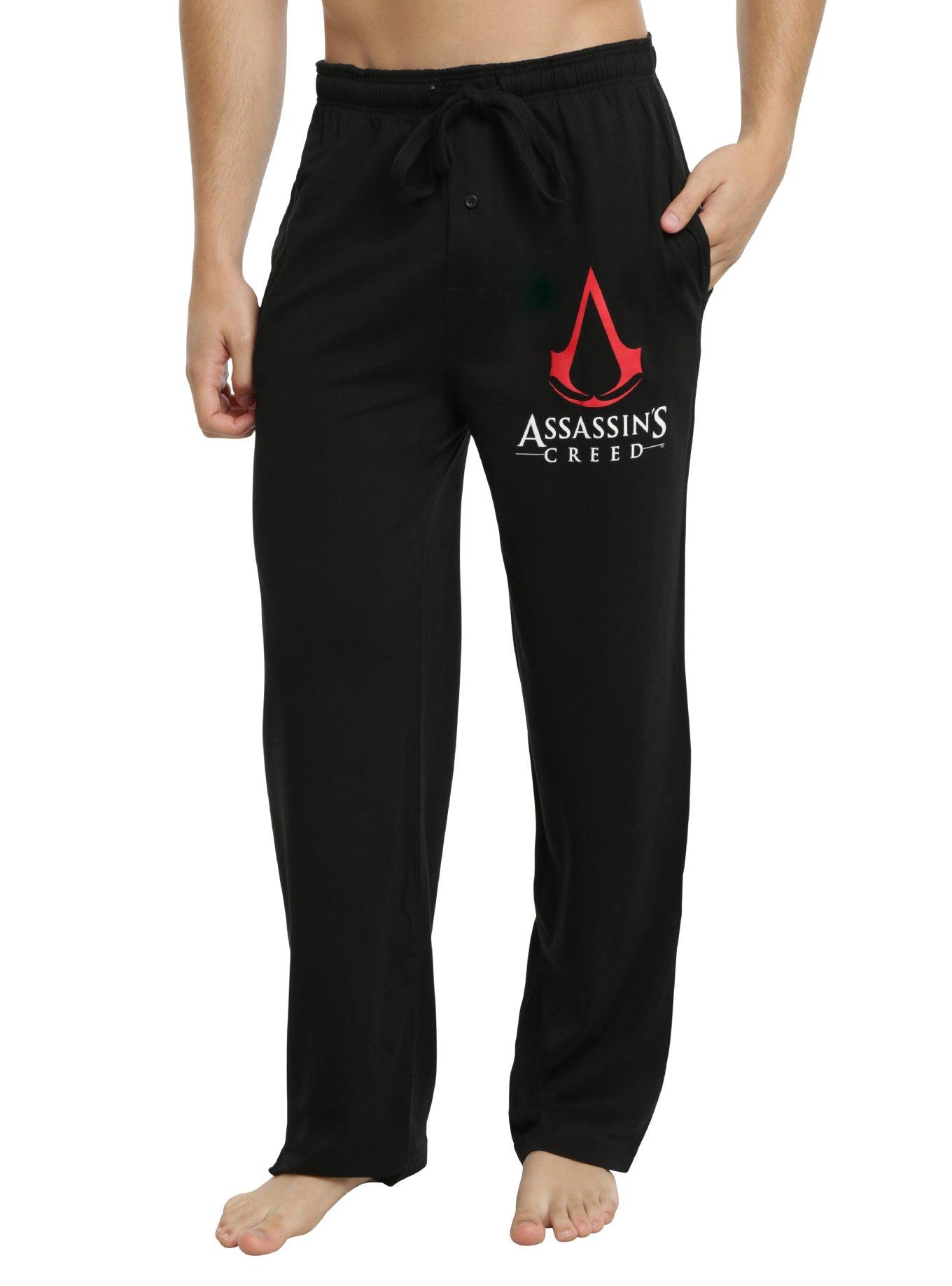 Assassin's Creed Logo Guys Pajama Pants, BLACK, hi-res view 1