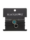 Blackheart Turquoise & Black Gem Cord Bracelet Set, , hi-res