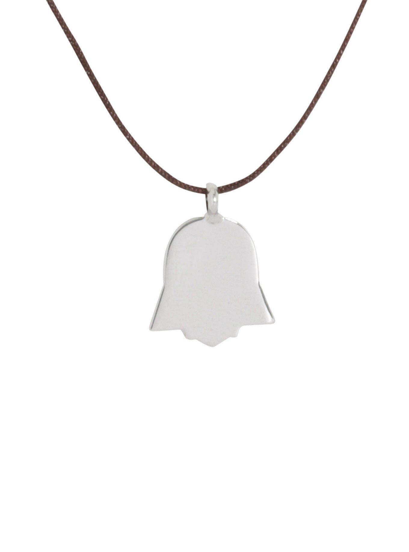 Star Wars Silver Silhouette Darth Vader Cord Necklace, , hi-res