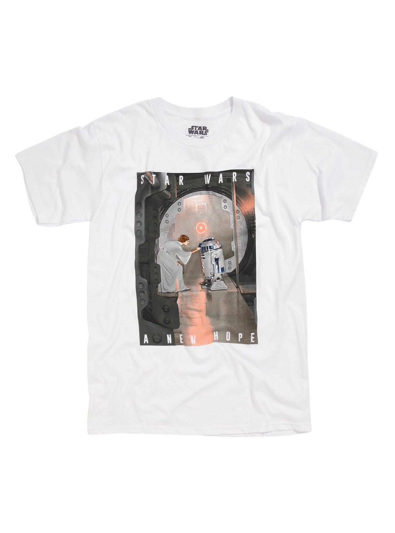 Star Wars A New Hope Leia & R2-D2 T-Shirt, WHITE, hi-res