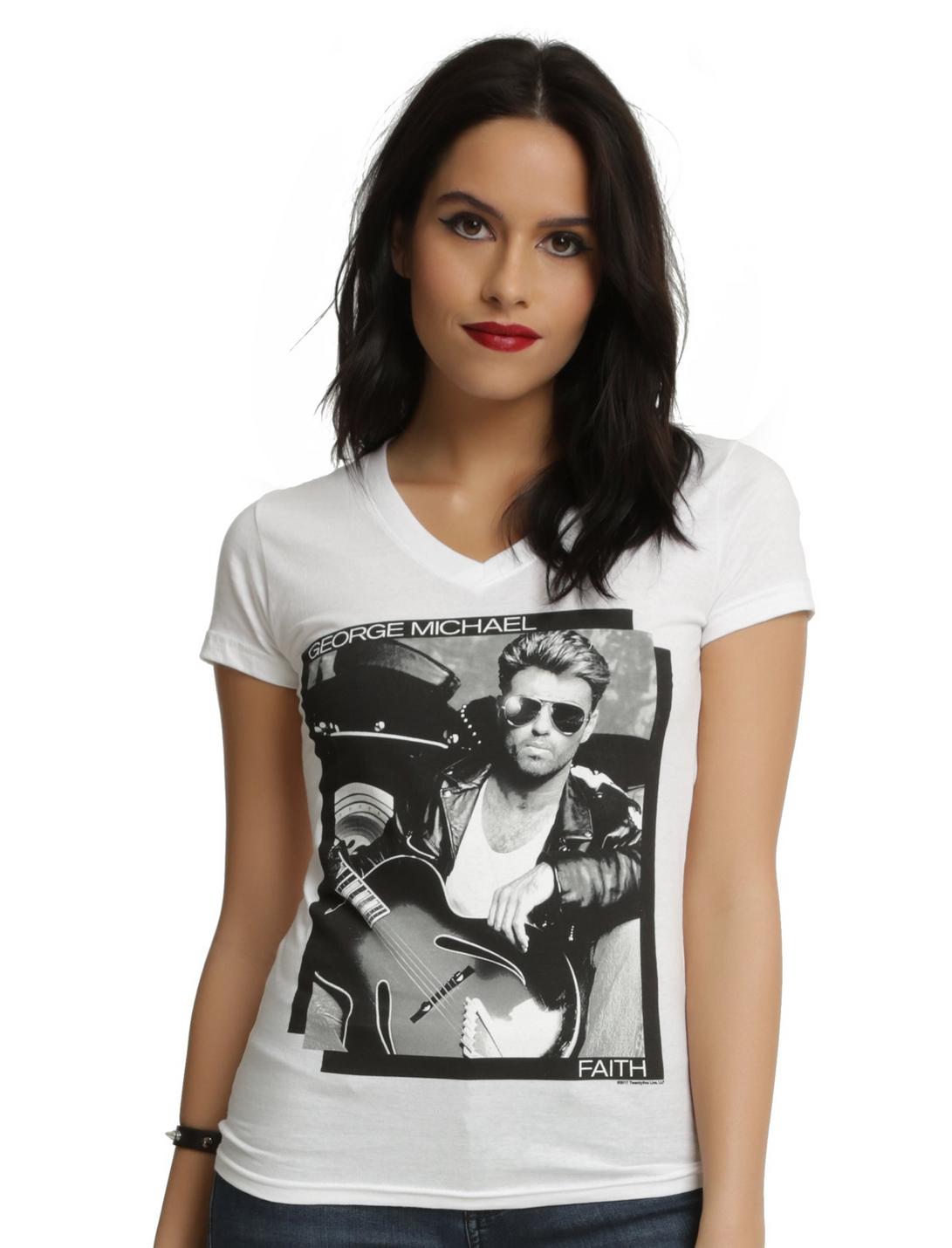 George Michael Faith Girls T-Shirt, WHITE, hi-res