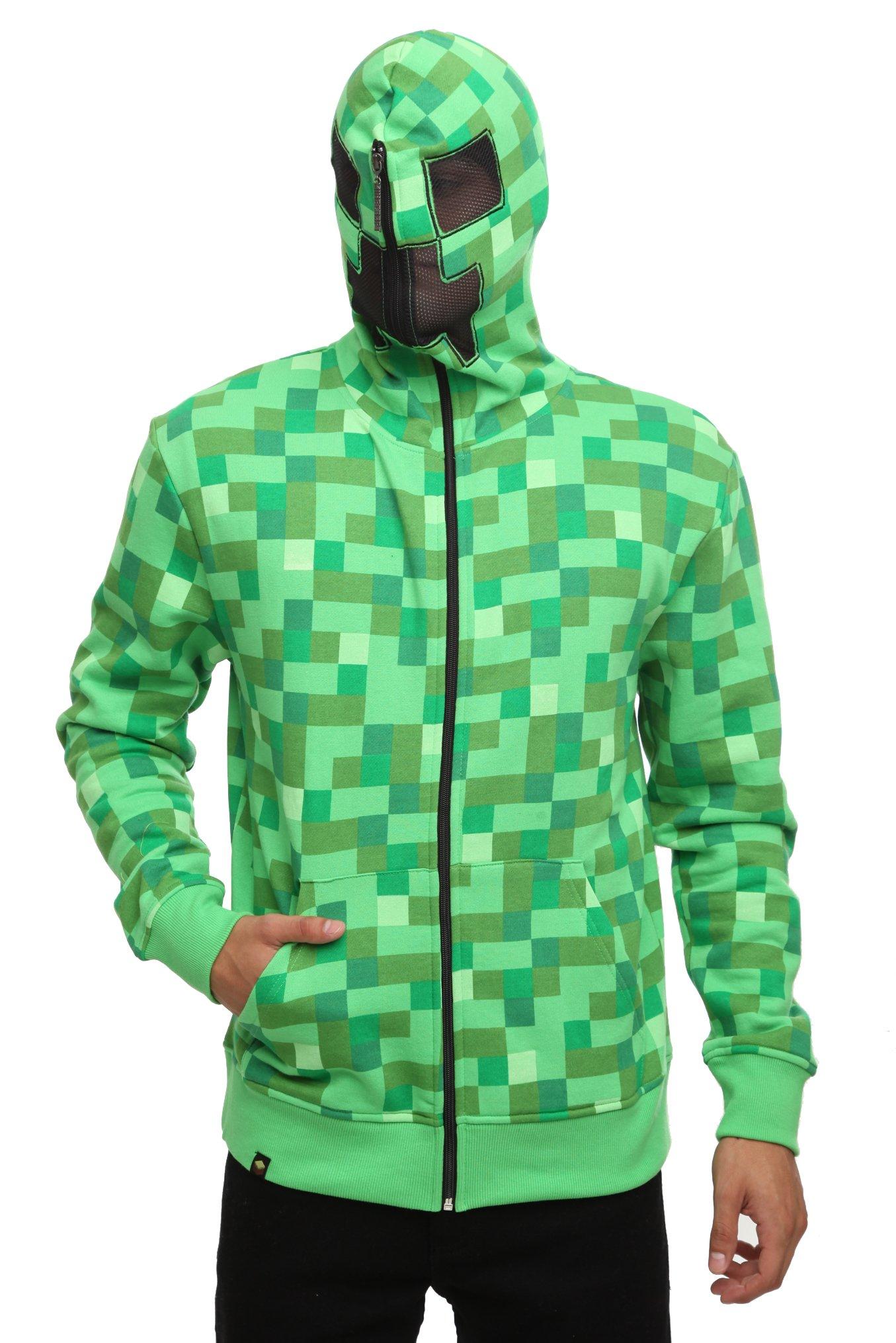 Jinx Minecraft Creeper Costume Hoodie, GREEN, hi-res