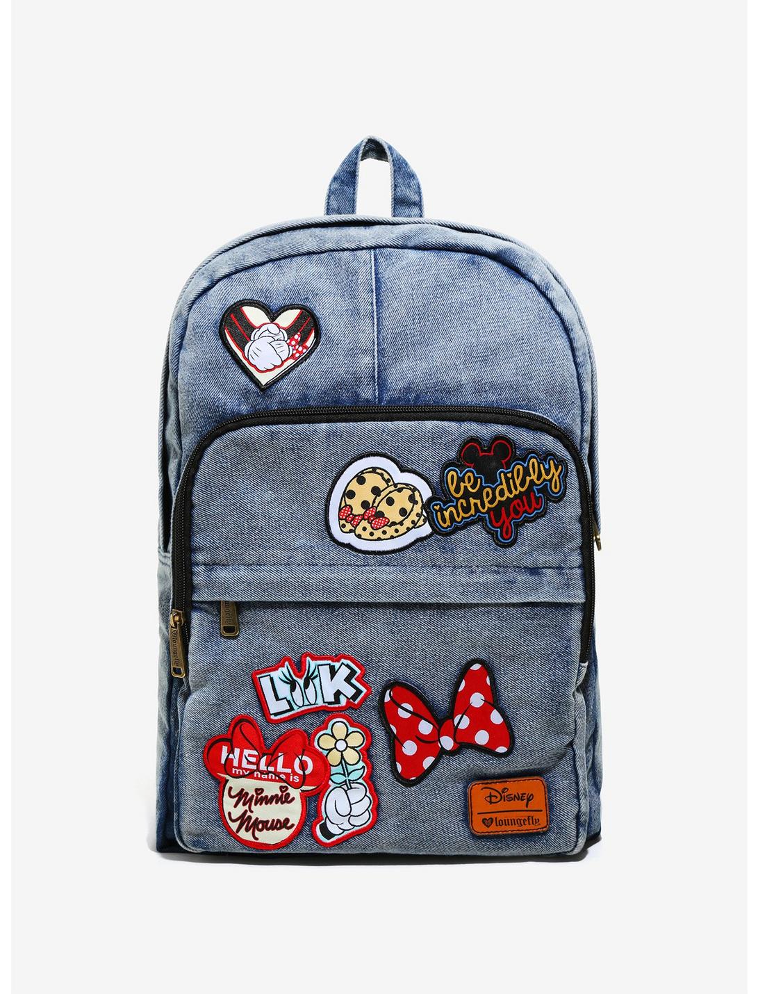 Loungefly Disney Minnie Mouse Denim Patch Backpack - BoxLunch Exclusive, , hi-res