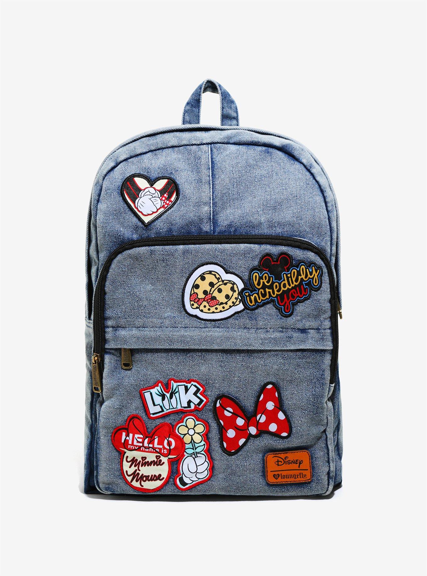 Loungefly Disney Minnie Mouse Denim Patch Backpack - BoxLunch Exclusive