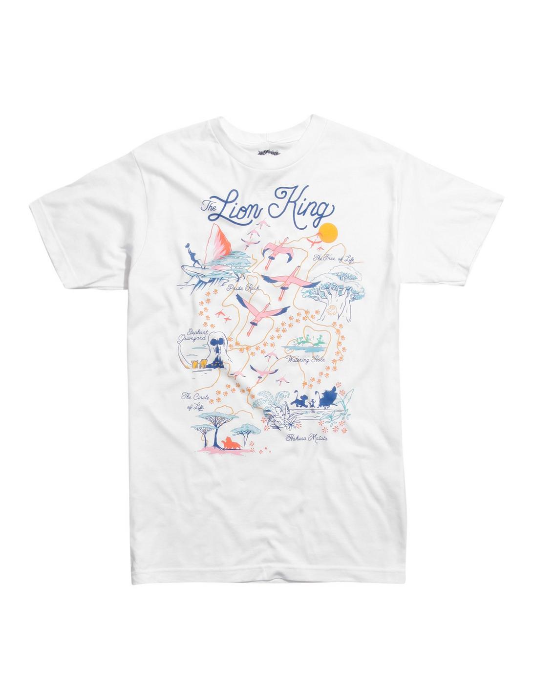 Disney The Lion King Pride Rock Map T-Shirt, WHITE, hi-res