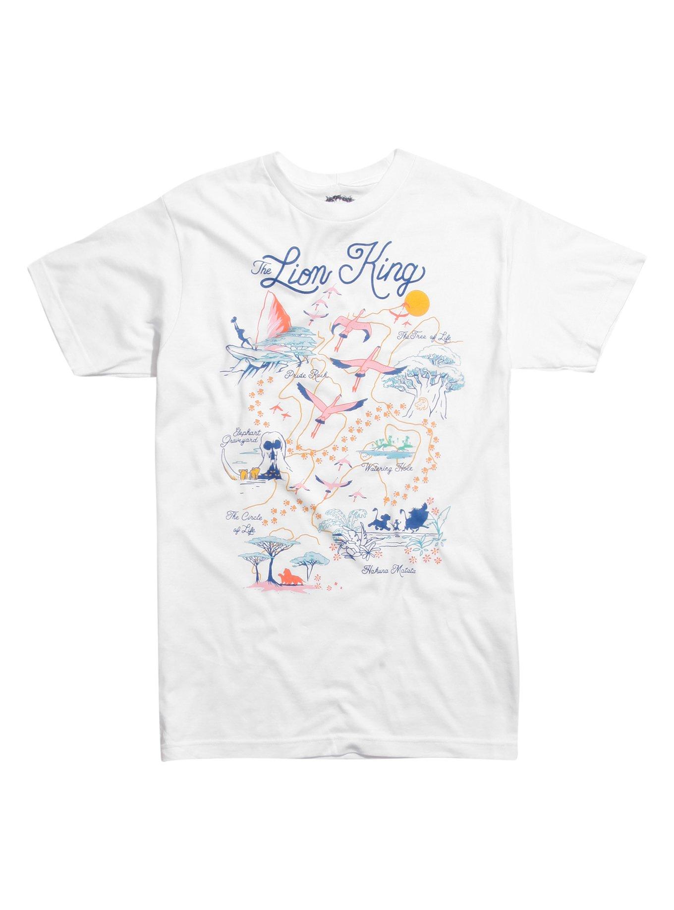 Disney The Lion King Pride Rock Map T-Shirt, WHITE, hi-res