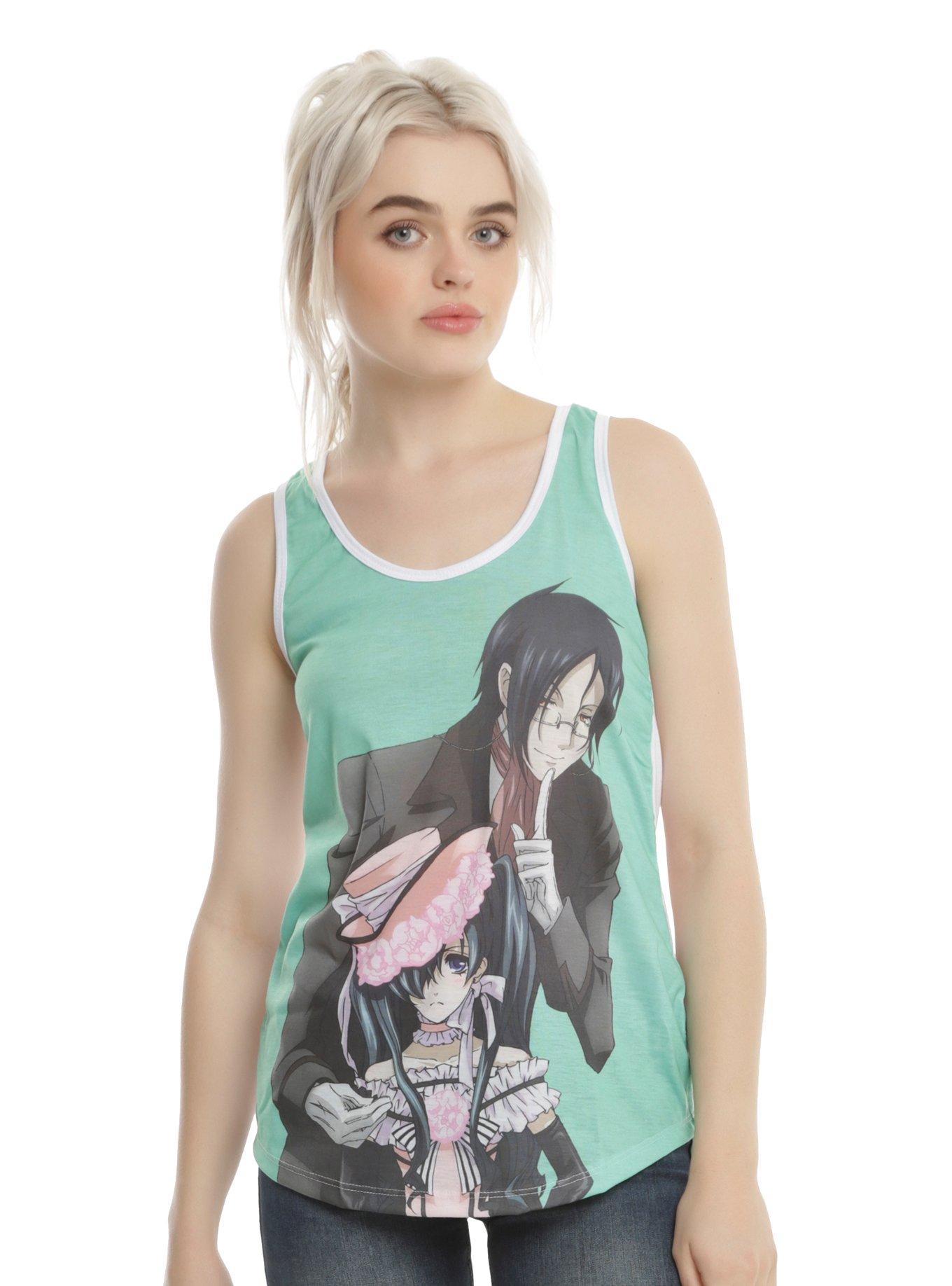 Black Butler Ciel & Sebastian Girls Tank Top, SEAFOAM, hi-res