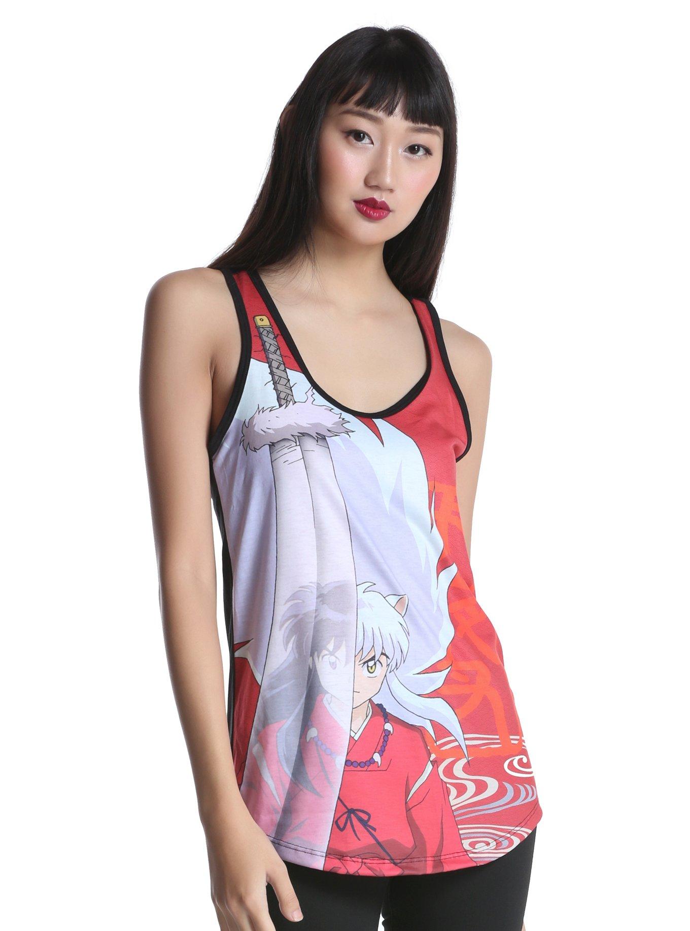 Inuyasha Tessaiga Sword Girls Tank Top, RED, hi-res