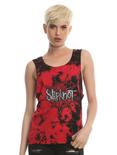 Red And Black Slipknot Logo Tie-Dye Girls Muscle Top, RED, hi-res
