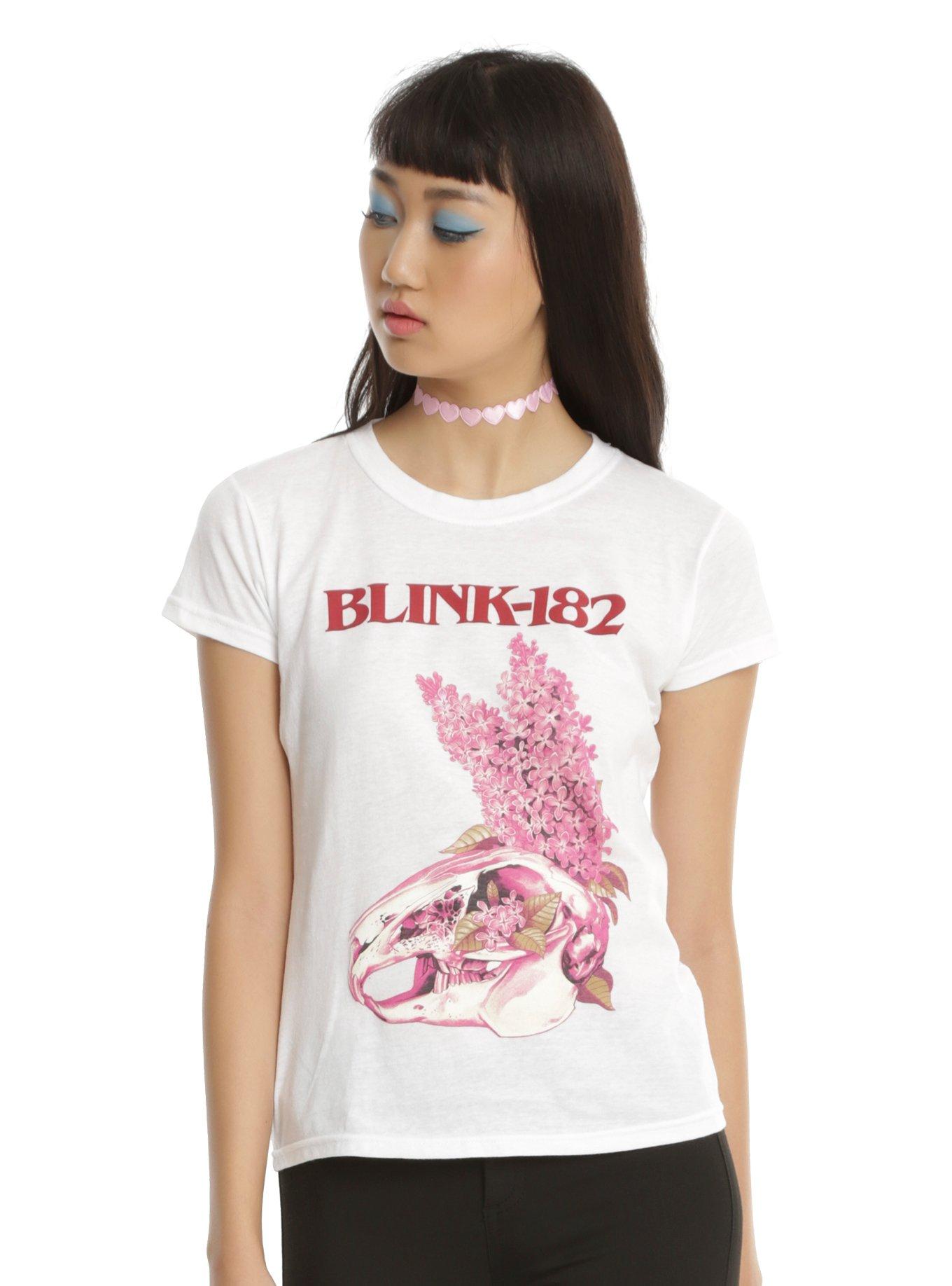 Blink-182 Flower Bunny Girls T-Shirt, WHITE, hi-res