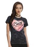 Bring Me The Horizon Candy Heart Girls Mineral Wash T-Shirt, BLACK, hi-res