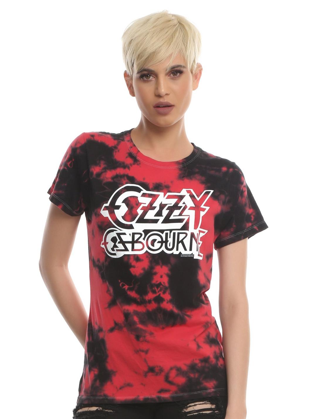 Ozzy Osbourne Logo Tie Dye Girls T-Shirt, RED, hi-res