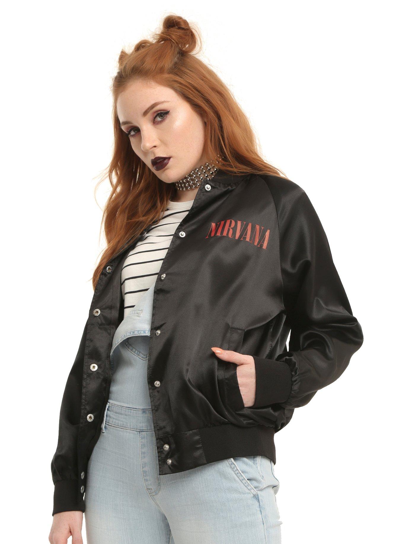 Nirvana Satin Souvenir Jacket, BLACK, hi-res