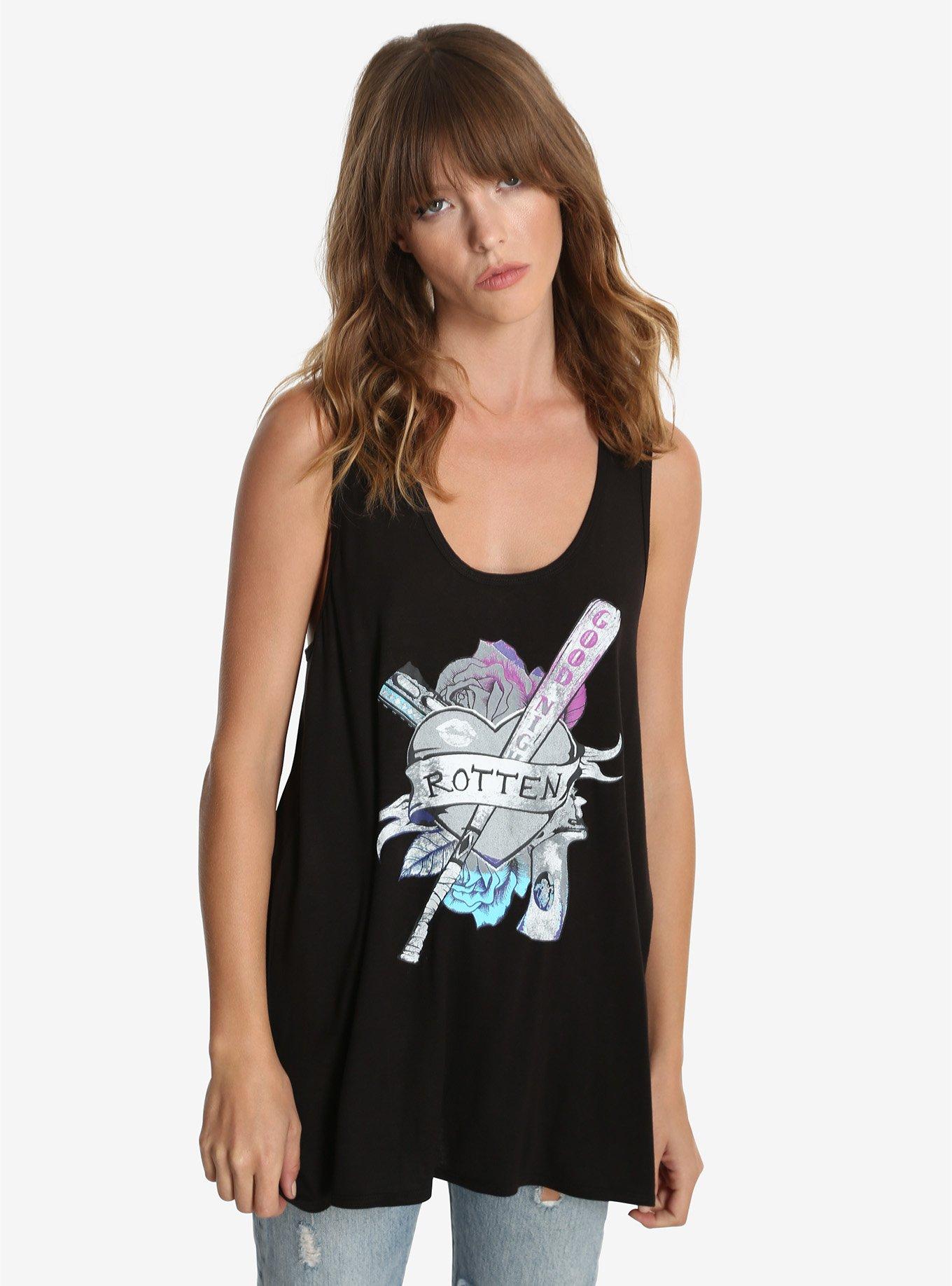 DC Comics Suicide Squad Harley Quinn Rotten Womens Tank Top, BLACK, hi-res