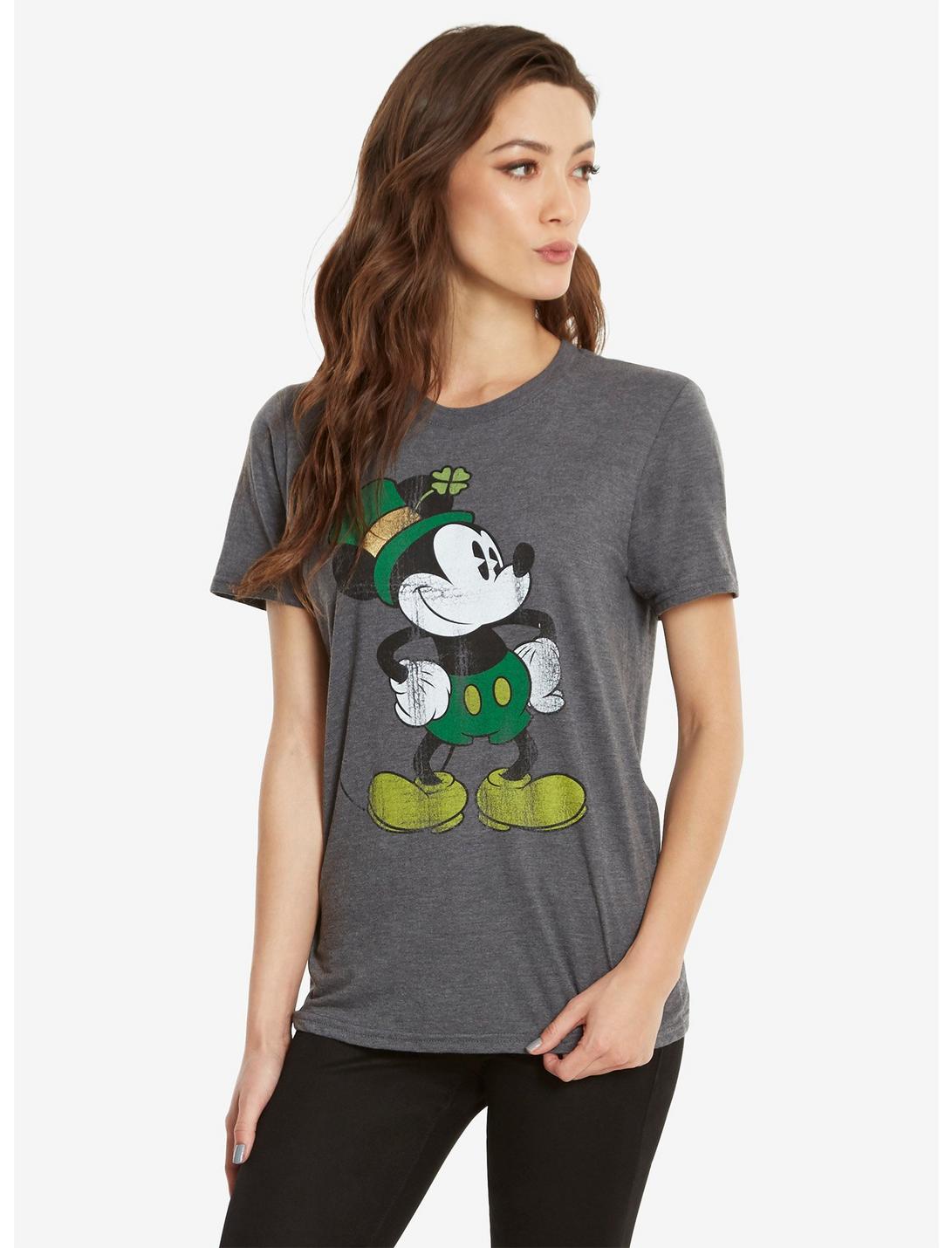 Disney Mickey Mouse St. Patrick's Day Womens Tee, GREY, hi-res