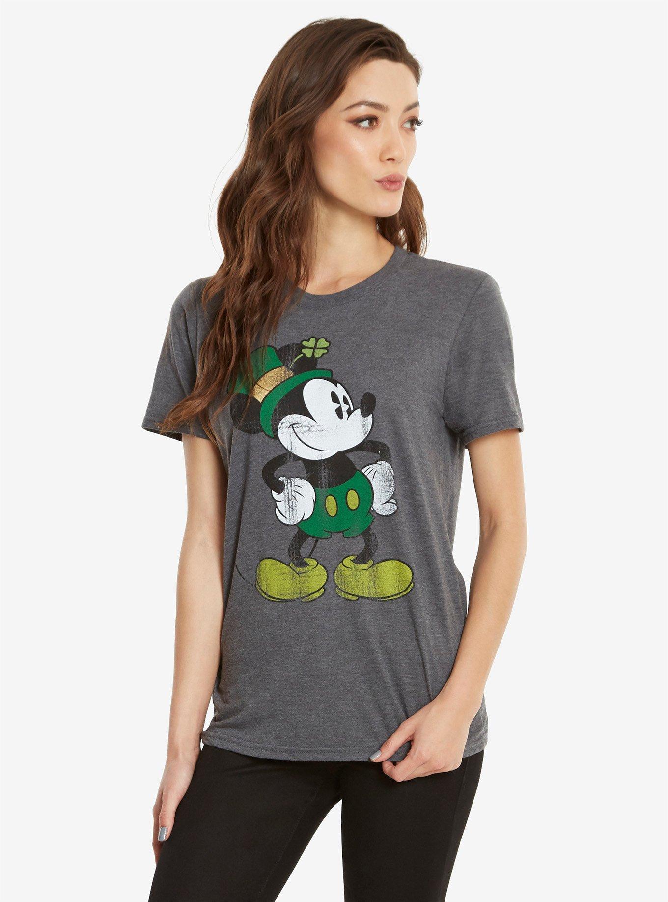 Disney Mickey Mouse St. Patrick's Day Womens Tee, GREY, hi-res