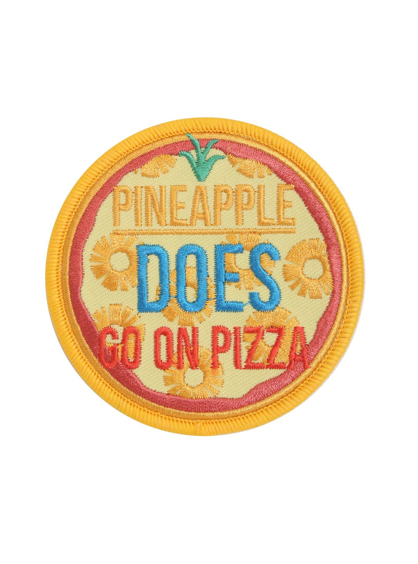 Pineapple Does Go On Pizza Iron-On Patch, , hi-res
