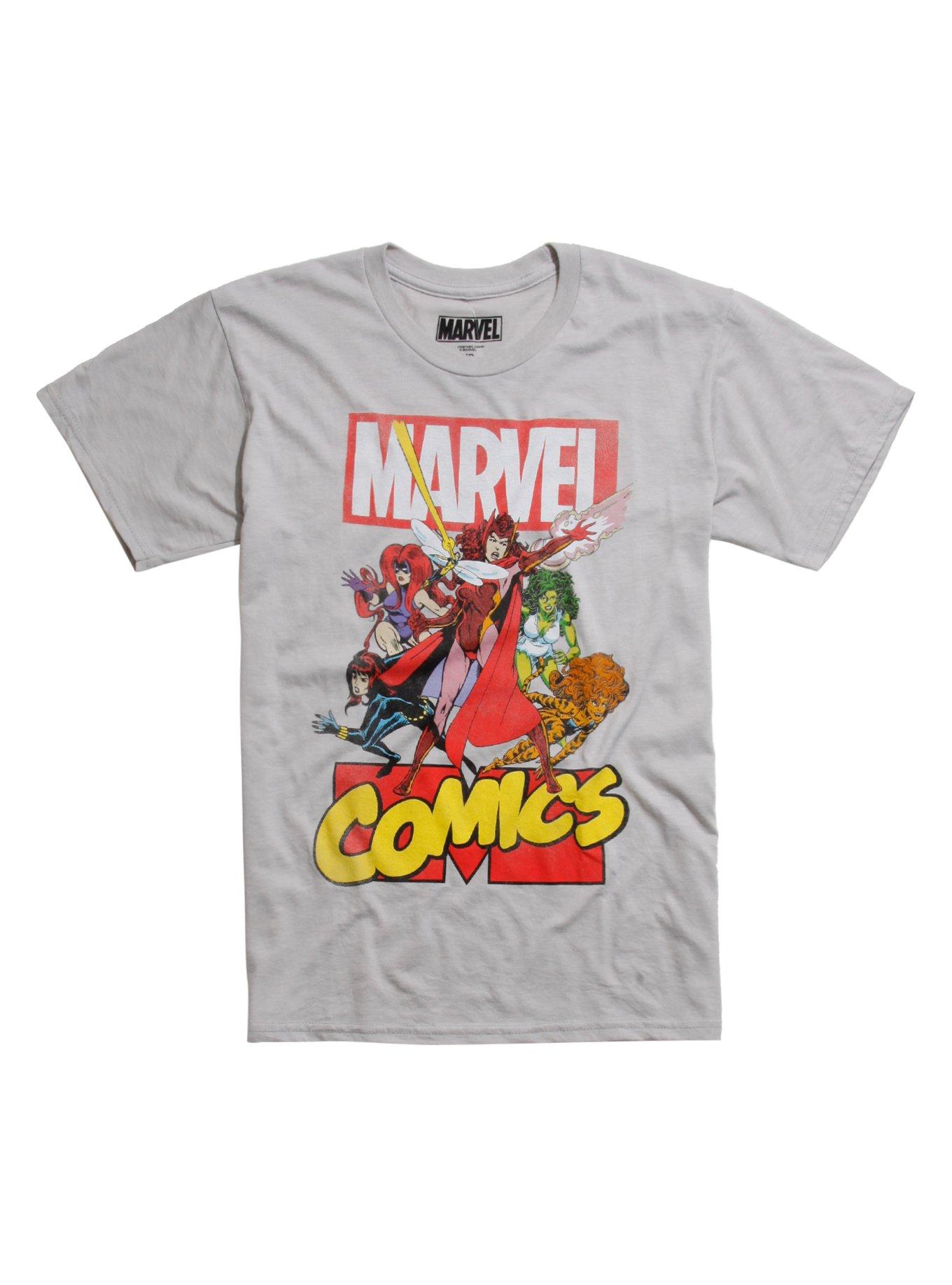 Marvel Comics Heroines T-Shirt, GREY, hi-res