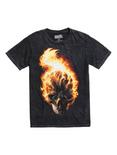 Marvel Ghost Rider Skull Mineral Wash T-Shirt, BLACK, hi-res