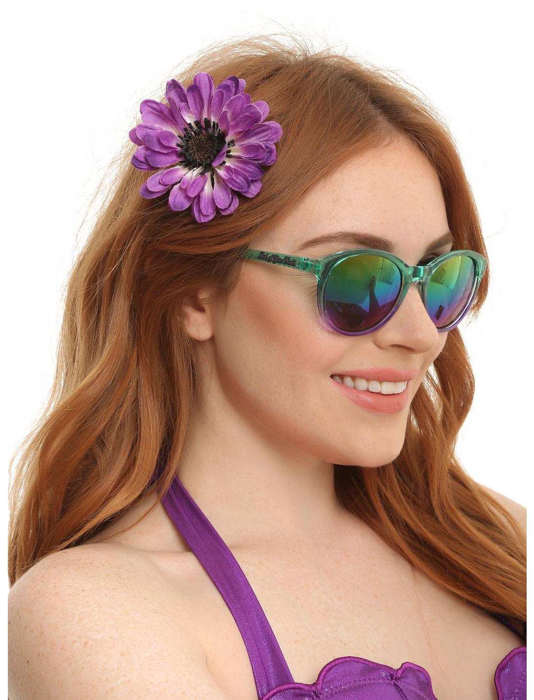 Disney The Little Mermaid Green And Purple Ombre Sunglasses, , hi-res