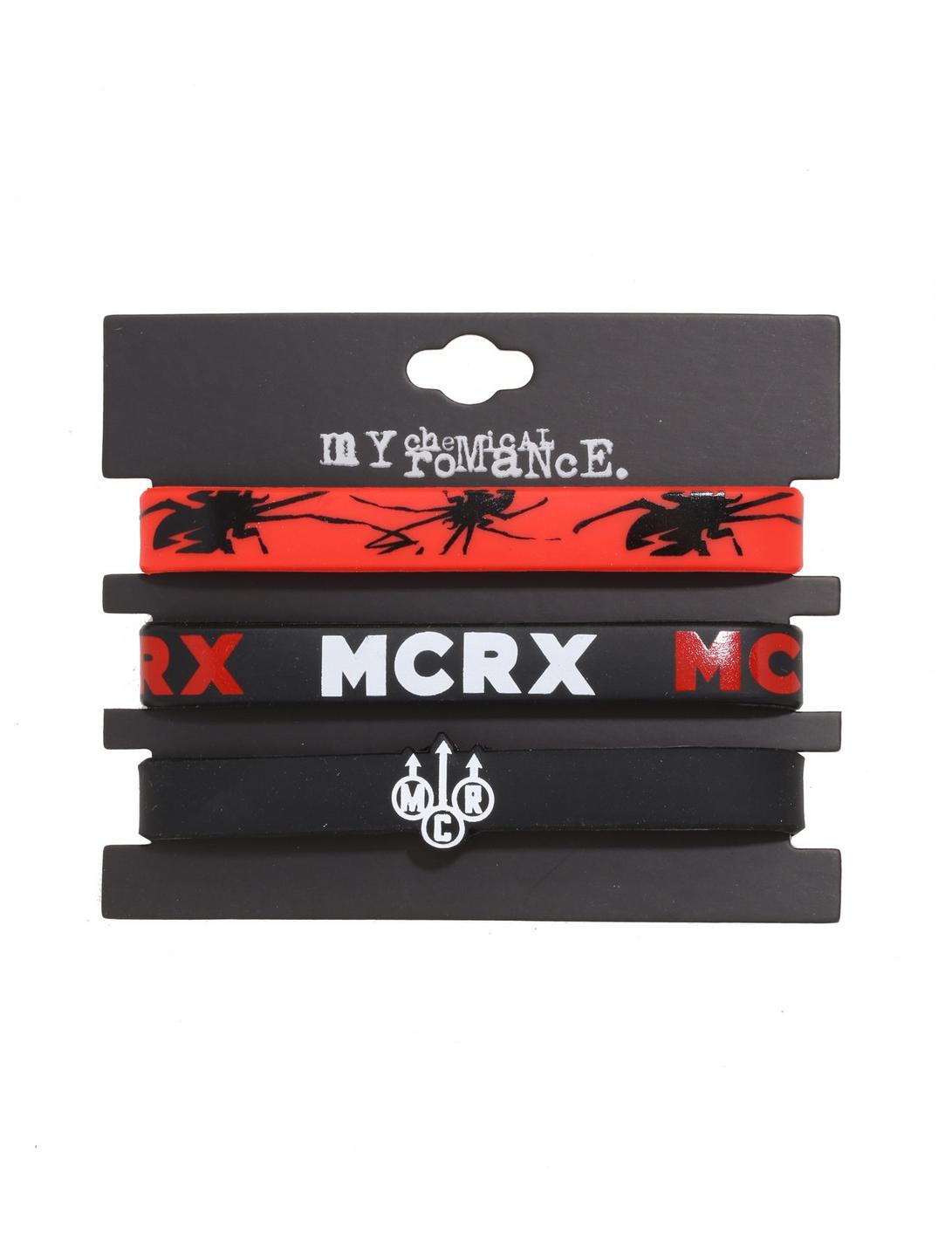 My Chemical Romance Anniversary Spider Logos Rubber Bracelet 3 Pack, , hi-res