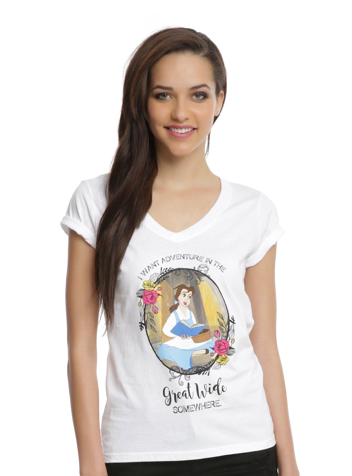 Disney Beauty And The Beast Great Wide Somewhere Girls T-Shirt, WHITE, hi-res