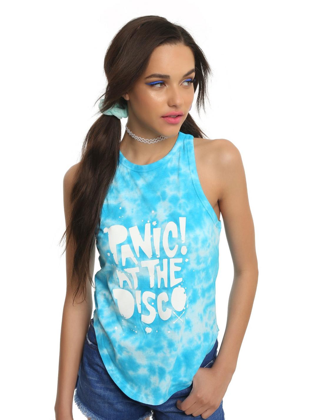 Panic! At The Disco Tie-Dye Girls Tank Top, BLUE, hi-res