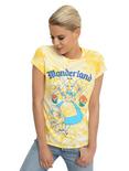 Alice In Wonderland Flowers Tie-Dye Girls T-Shirt, YELLOW, hi-res