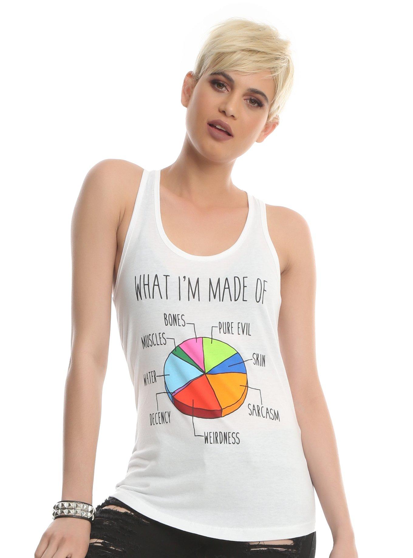 What I'm Made Of Pie Chart Girls Tank Top, WHITE, hi-res