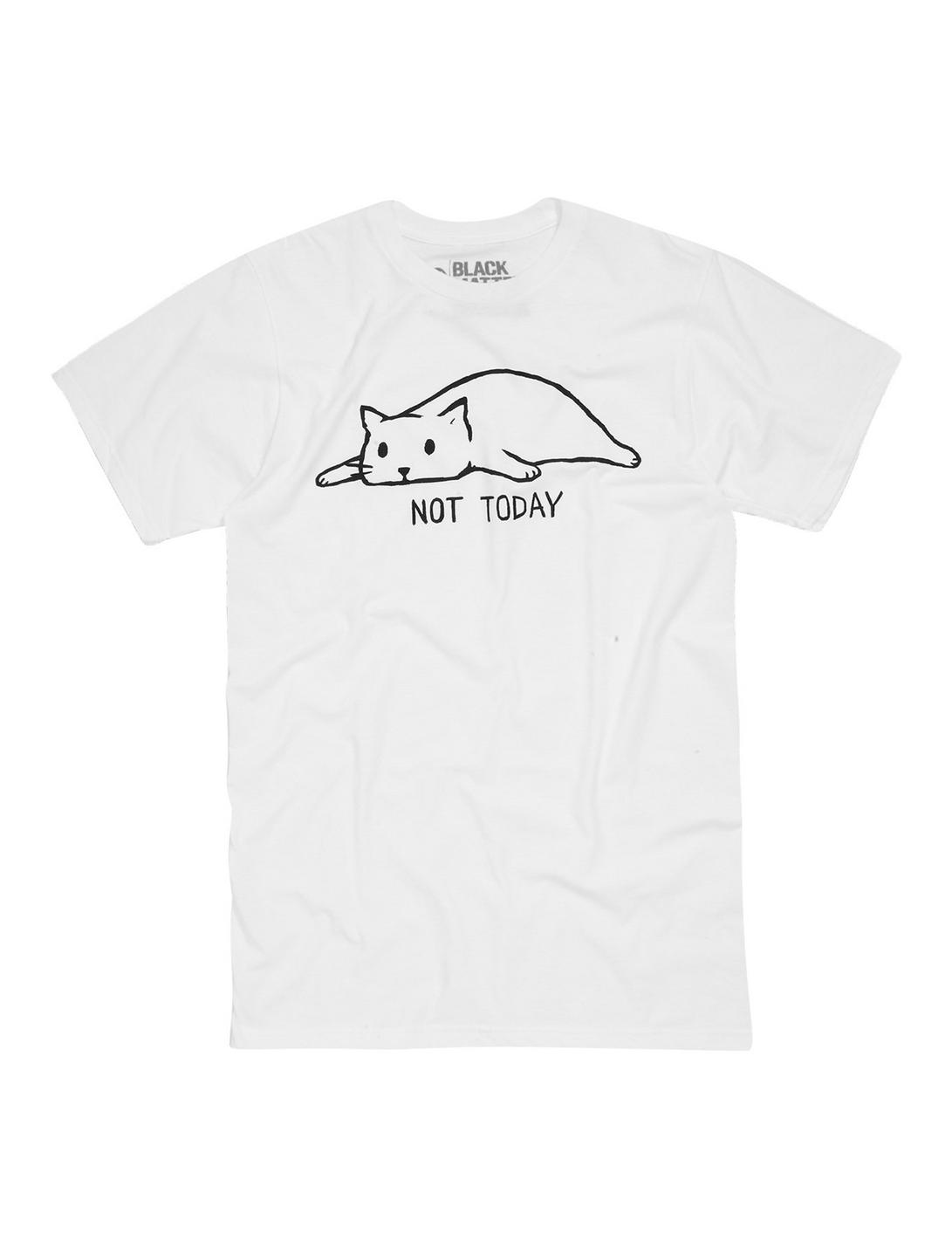 Not Today Cat T-Shirt By Fox Shiver, WHITE, hi-res