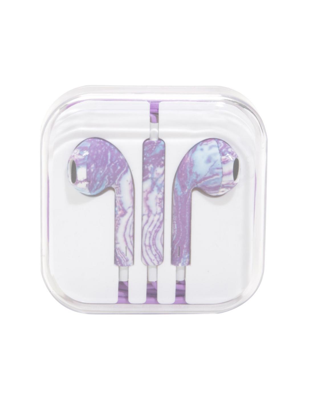 Purple Marble Earbuds, , hi-res