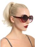 Vintage Red Round Sunglasses, , hi-res
