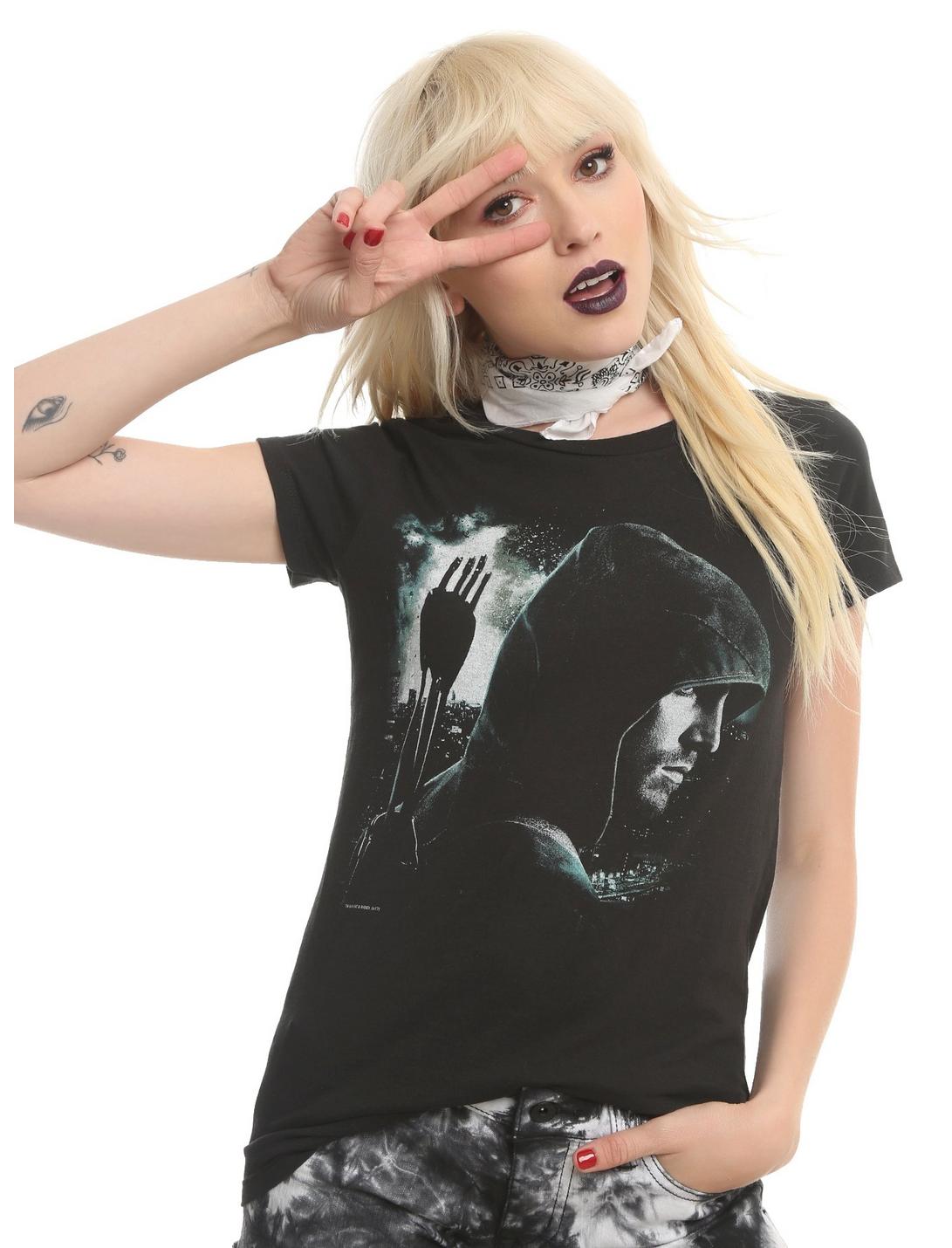 DC Comics Arrow Oliver Queen Profile Girls T-Shirt, BLACK, hi-res