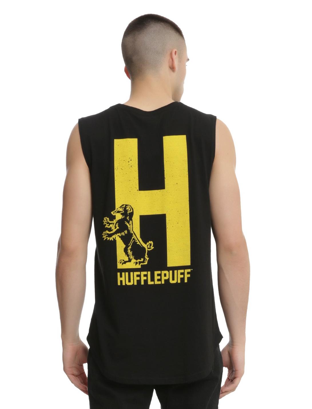 Harry Potter Hufflepuff Crest Muscle T-Shirt, WHITE, hi-res