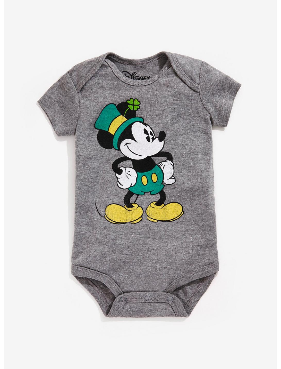Disney Mickey Mouse St. Patrick's Day Baby Bodysuit, GREY, hi-res