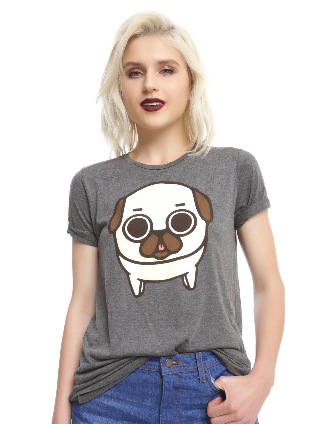 Puglie Pug Girls T-Shirt, GREY, hi-res