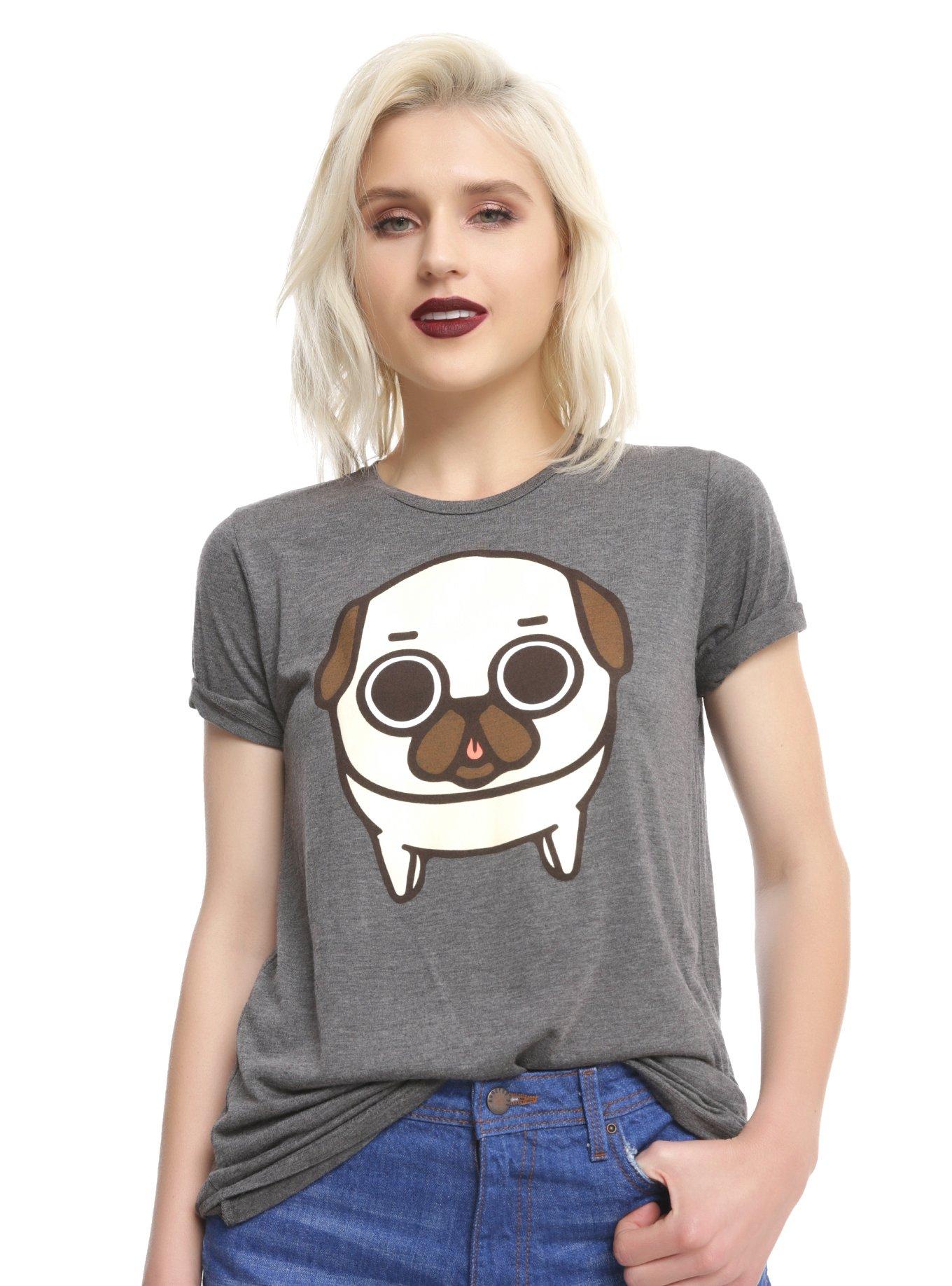 Puglie Pug Girls T-Shirt, GREY, hi-res