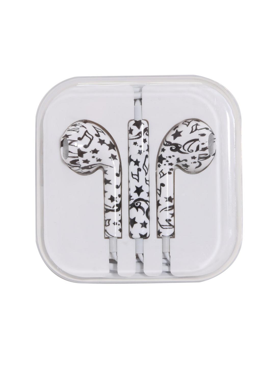 Micase Stars Music Notes Print Earbuds, , hi-res