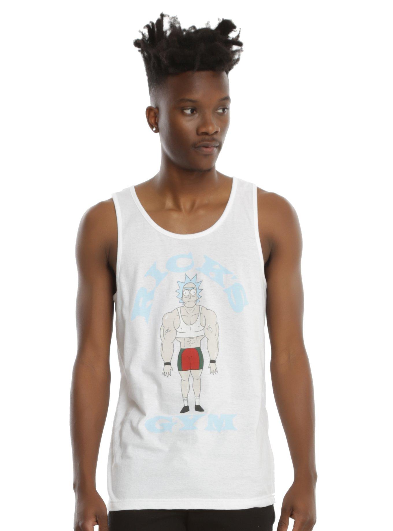 Rick And Morty Rick's Gym Tank Top, WHITE, hi-res