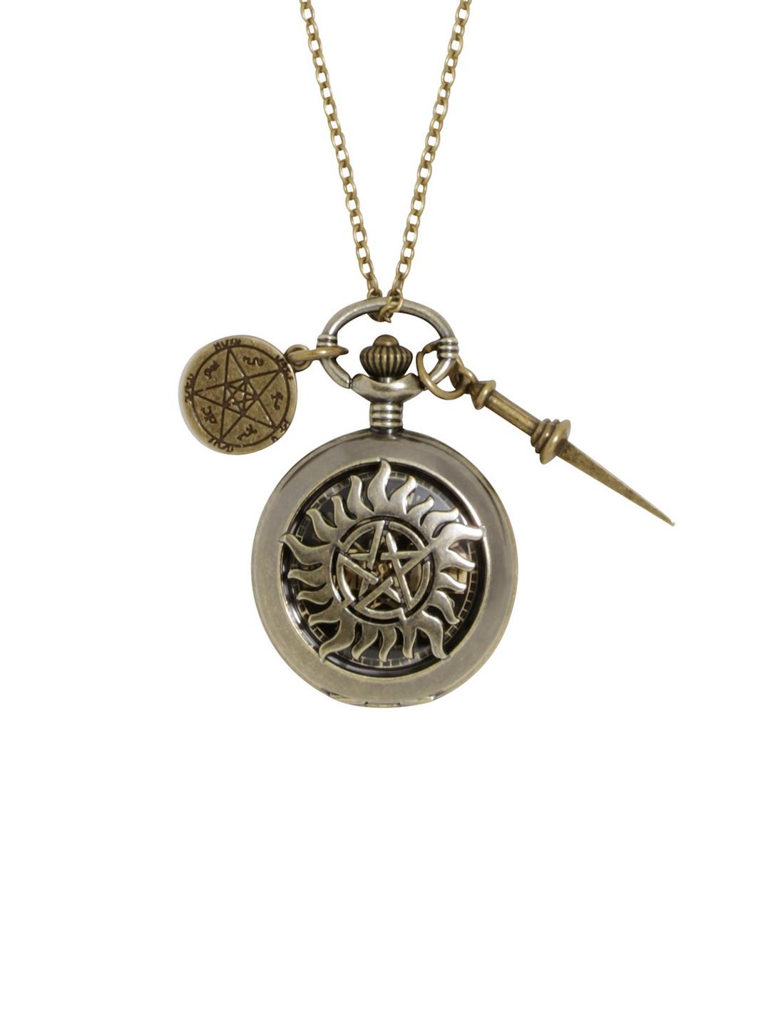 Supernatural Anti-Possession Charm Pocket Watch Necklace, , hi-res